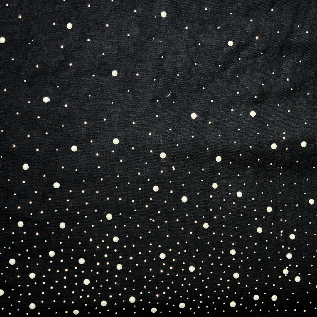 Inky Black Starry Pearl Scarf