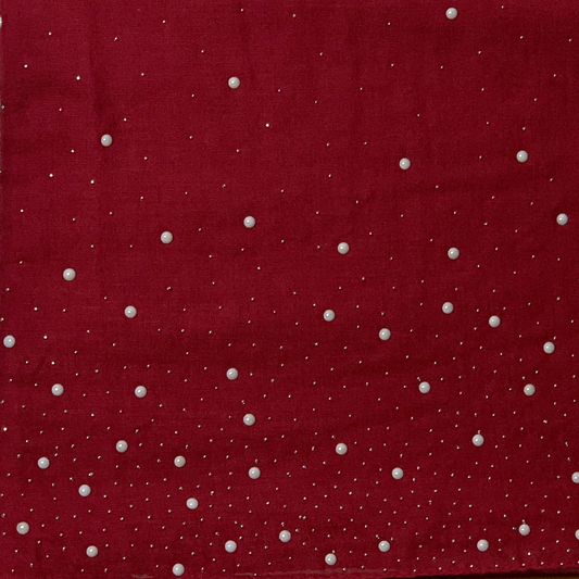 Crimson Starry Pearl Scarf